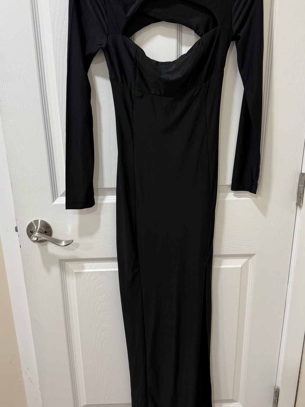 Black Long Sleeve Cutout Maxi Dress